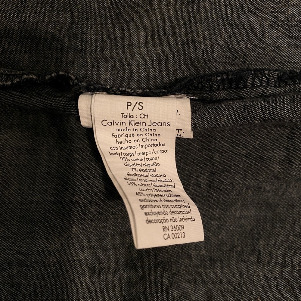 Denim dress by Calvin Klein. Slip over your head and go! Cute detailing - size S - Picture 9 of 9
